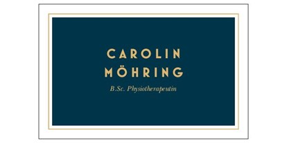Physiotherapeut - Therapieform: Physiotherapie - Visitenkarte / Logo - Physiotherapie Carolin Möhring