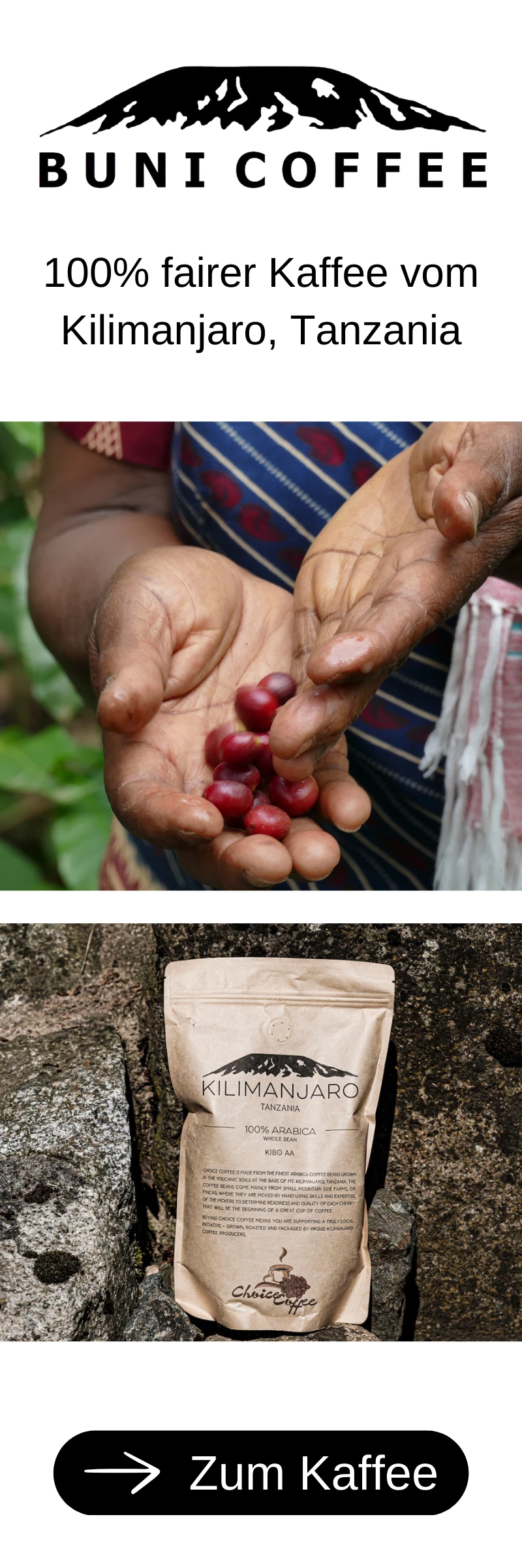 BUNI Coffee Shop: Coffee from Kilimajaro, Tanzania