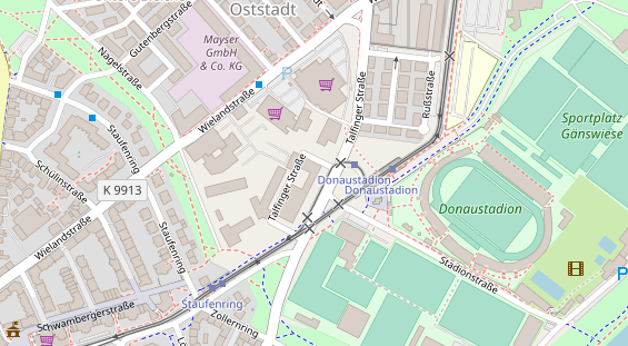 Physiotherapie auf Satellitenbild