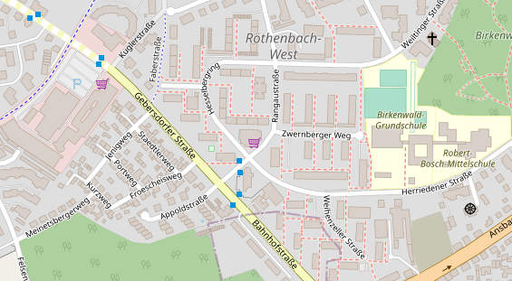 Physiotherapie auf Satellitenbild