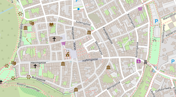 Physiotherapie auf Satellitenbild