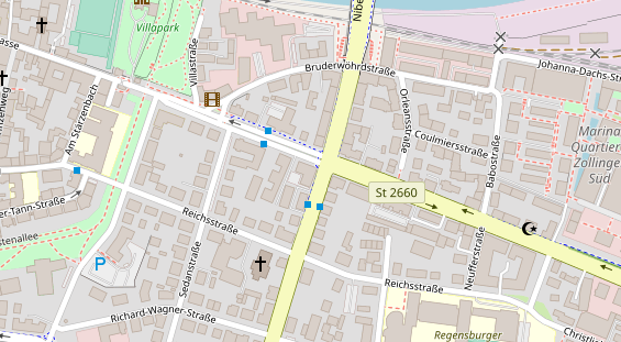 Physiotherapie auf Satellitenbild