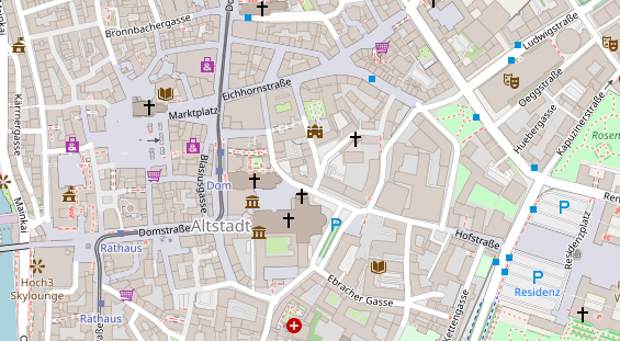 Physiotherapie auf Satellitenbild