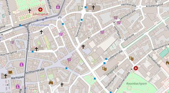 Physiotherapie auf Satellitenbild