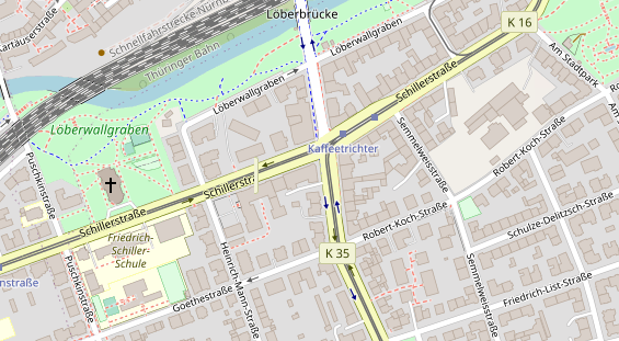 Physiotherapie auf Satellitenbild