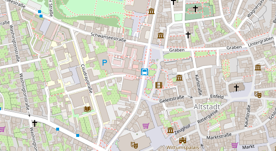 Physiotherapie auf Satellitenbild