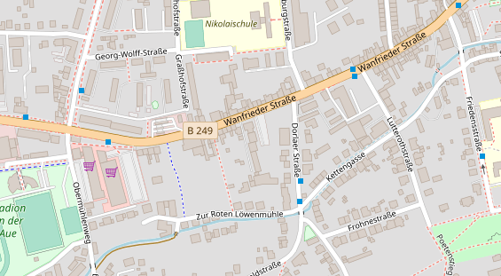 Physiotherapie auf Satellitenbild