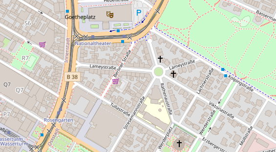 Physiotherapie auf Satellitenbild