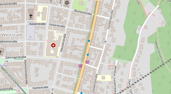 Physiotherapie auf Satellitenbild