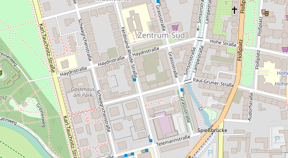 Physiotherapie auf Satellitenbild