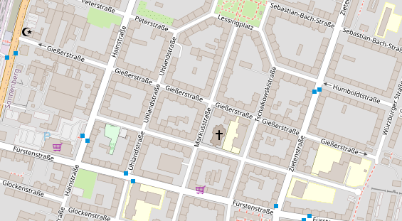 Physiotherapie auf Satellitenbild