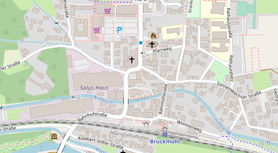 Physiotherapie auf Satellitenbild