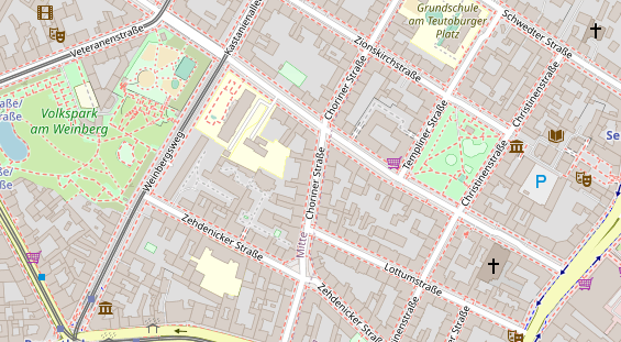 Physiotherapie auf Satellitenbild