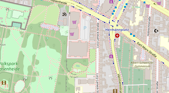 Physiotherapie auf Satellitenbild