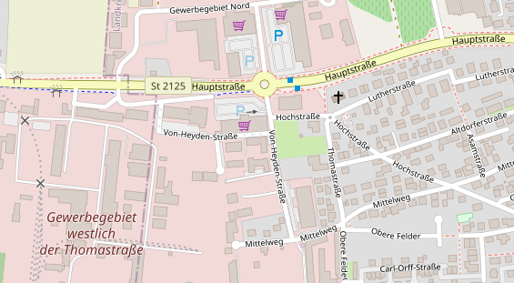 Physiotherapie auf Satellitenbild