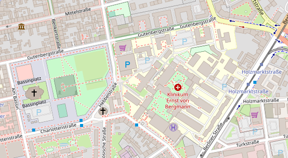 Physiotherapie auf Satellitenbild