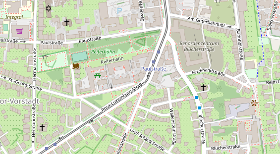 Physiotherapie auf Satellitenbild