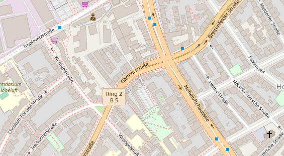 Physiotherapie auf Satellitenbild