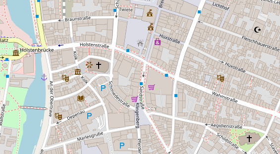 Physiotherapie auf Satellitenbild