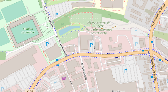 Physiotherapie auf Satellitenbild