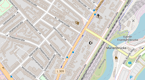 Physiotherapie auf Satellitenbild