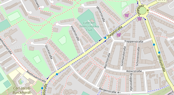 Physiotherapie auf Satellitenbild