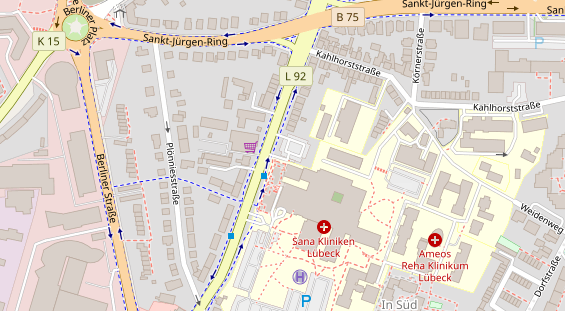 Physiotherapie auf Satellitenbild