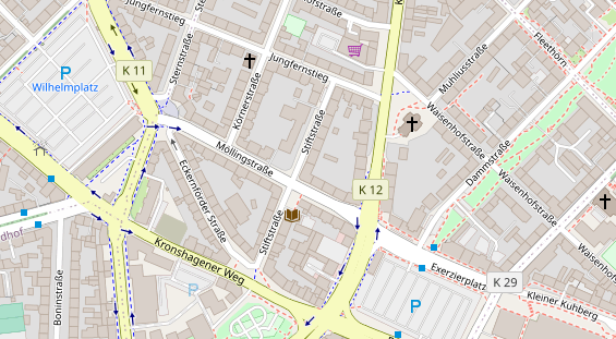 Physiotherapie auf Satellitenbild