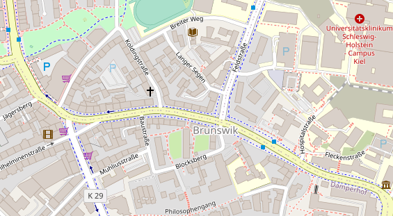 Physiotherapie auf Satellitenbild