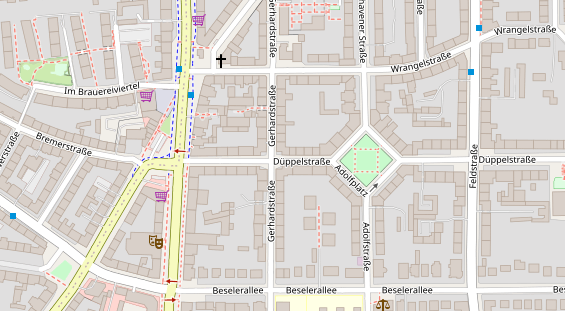 Physiotherapie auf Satellitenbild