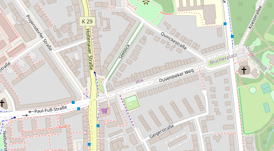 Physiotherapie auf Satellitenbild