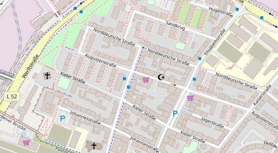 Physiotherapie auf Satellitenbild