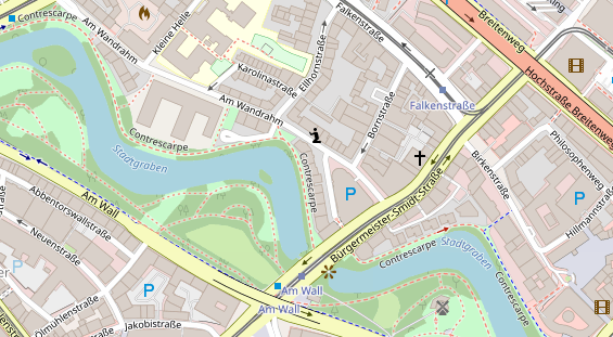 Physiotherapie auf Satellitenbild