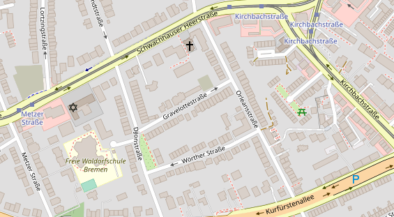 Physiotherapie auf Satellitenbild