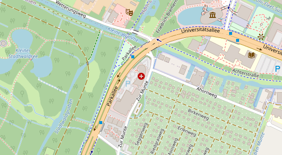 Physiotherapie auf Satellitenbild