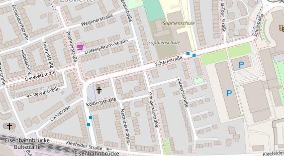 Physiotherapie auf Satellitenbild