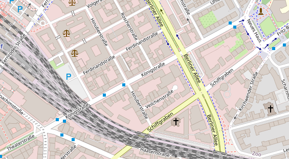 Physiotherapie auf Satellitenbild