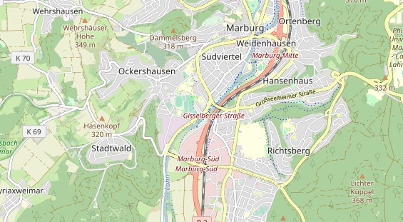 physical therapy on map