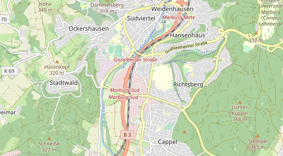 physical therapy on map