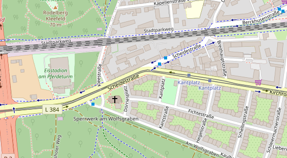 Physiotherapie auf Satellitenbild