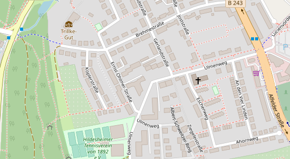 Physiotherapie auf Satellitenbild