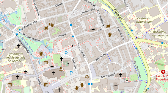 Physiotherapie auf Satellitenbild