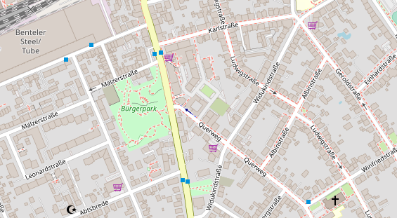 Physiotherapie auf Satellitenbild