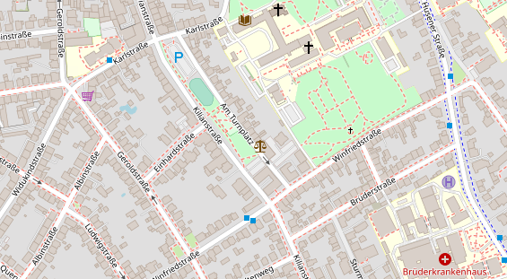 Physiotherapie auf Satellitenbild