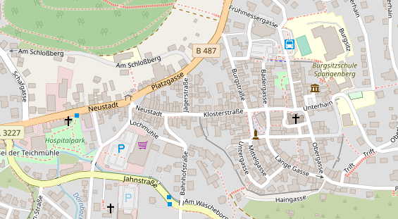 Physiotherapie auf Satellitenbild