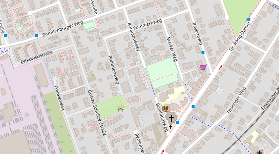 Physiotherapie auf Satellitenbild