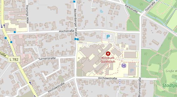 Physiotherapie auf Satellitenbild