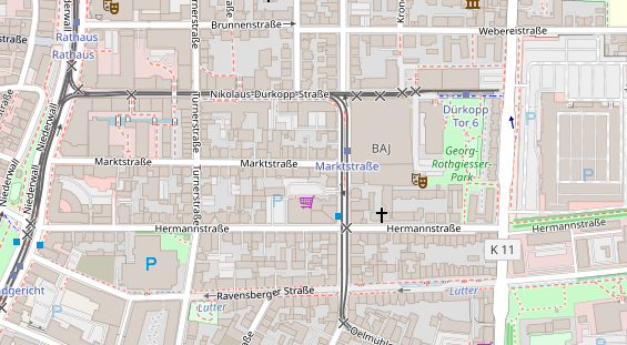 Physiotherapie auf Satellitenbild