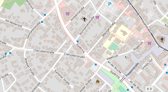 Physiotherapie auf Satellitenbild