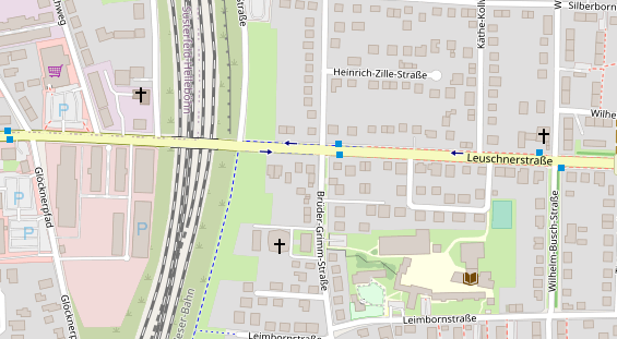 Physiotherapie auf Satellitenbild